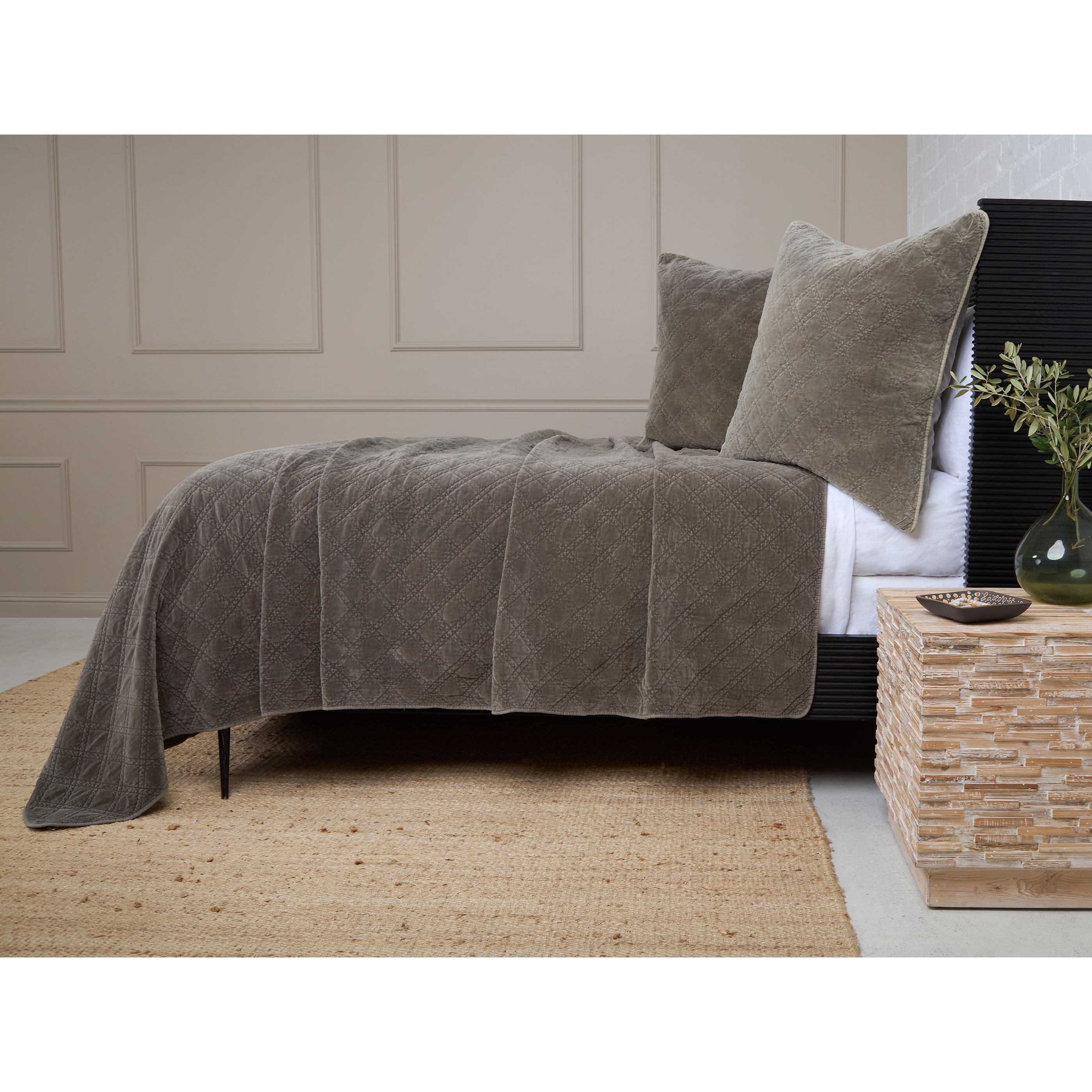 Brussels Coverlet-King-Pewter-Pom Pom at Home