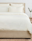 Parker Bamboo Sateen Duvet Set-Twin-Ivory-Pom Pom at Home