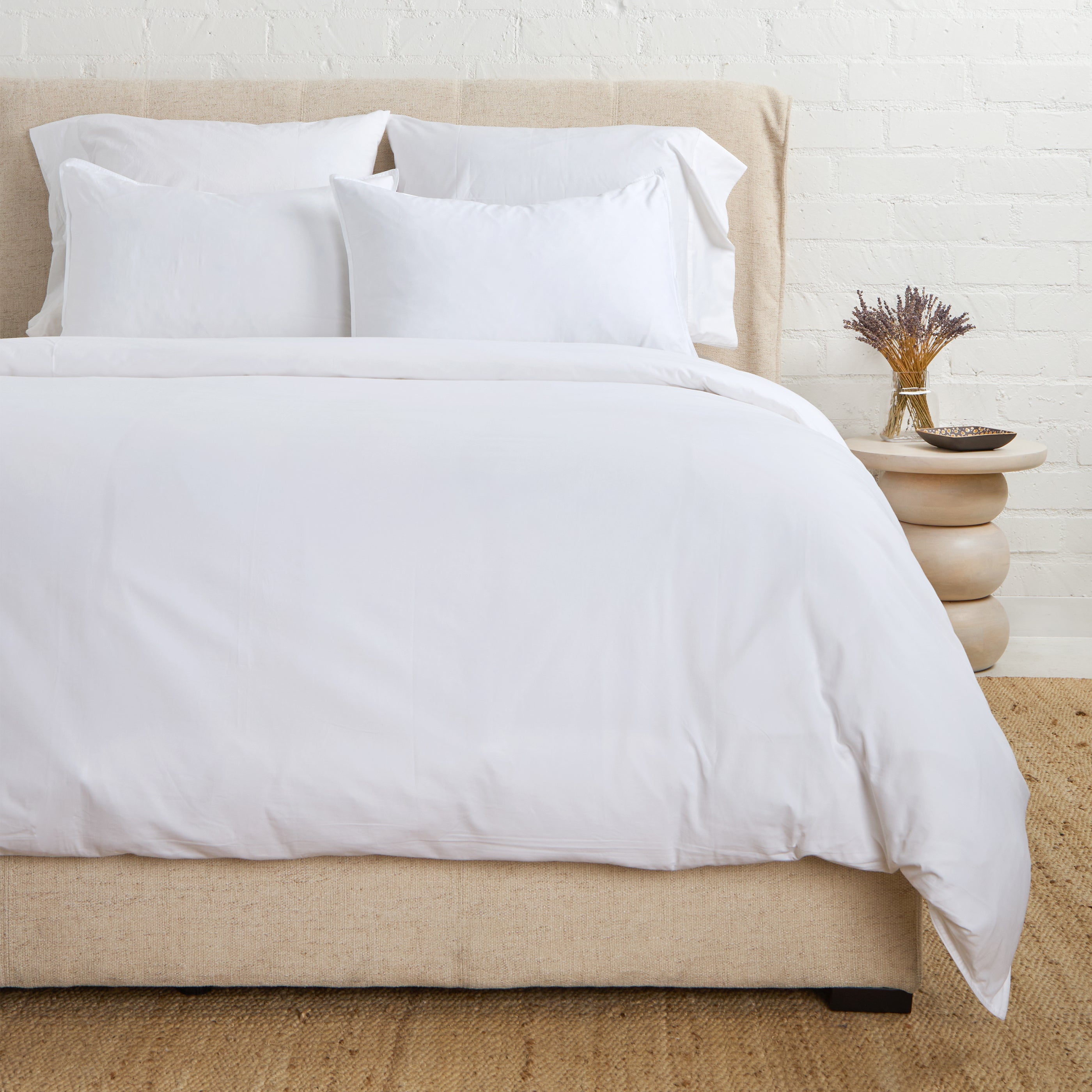 Parker Cotton Sateen Duvet Set-Twin-White-Pom Pom at Home